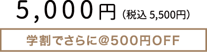 5,000円 （税込 5,500円）